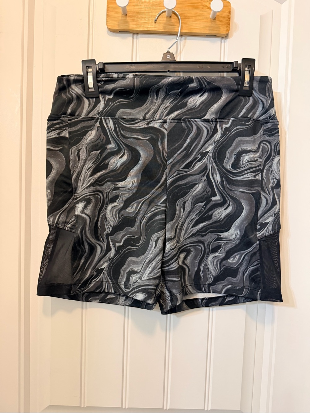 PINK Victoria's Secret Black & Gray Marble Athletic Shorts